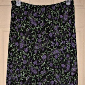 VE VE Collection VIKKI VI Floral Skirt ~ Purple & Green on Black ~ Plus 1X